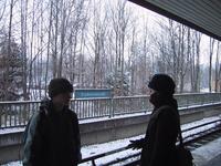 waitingforthetrainlookatthesnow