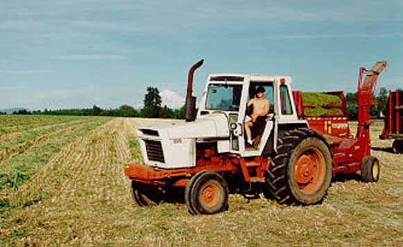Case 1370 with Forage Harvester and Wagon